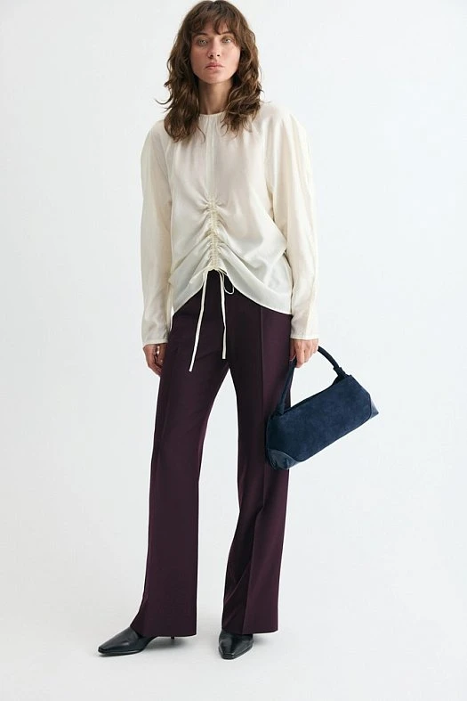 Брюки классические с расширением (Тенсел с шерстью арт.1936 Бордовый 62% тенсел, 25% район, 13% шерсть; Размер: XL)