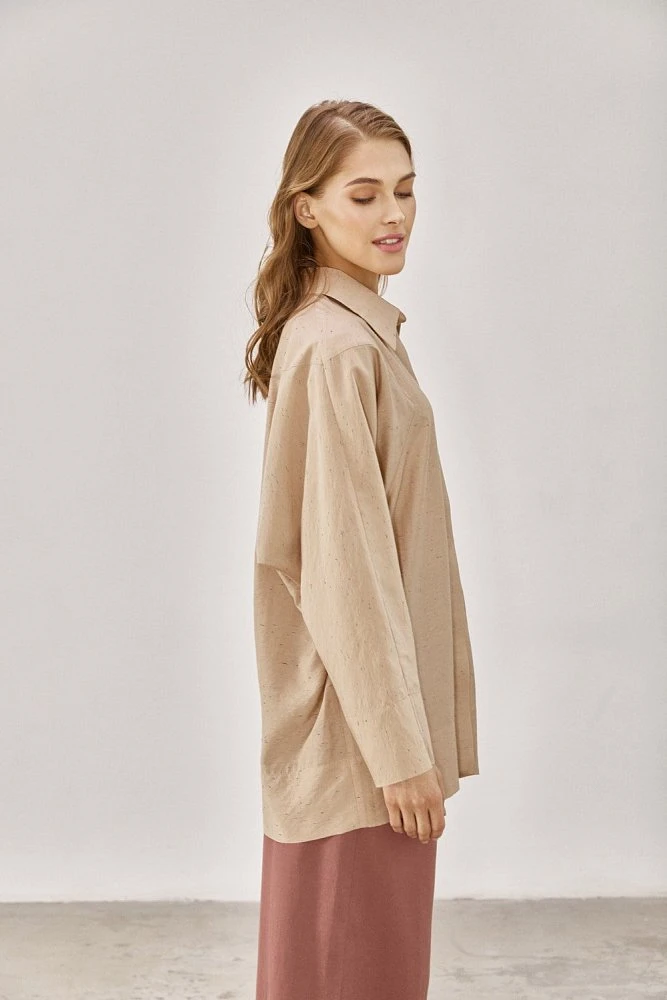 Рубашка оверсайз с подрезами