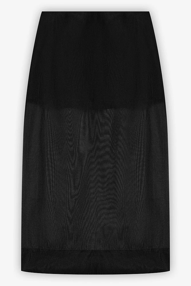 Юбка миди из прозрачной ткани