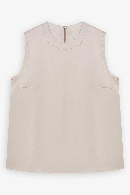 Топ из атласной вискозы (Вискоза атласная арт.1839 Пудровый 100% вискоза; Размер: XXS)