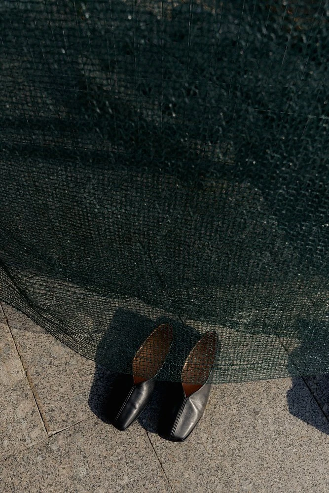 Кожаные туфли на плоской подошве