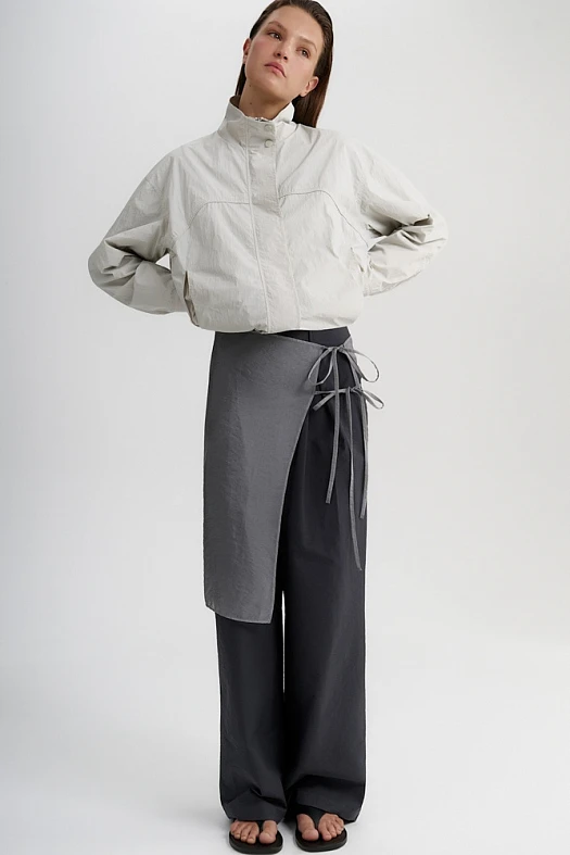 Юбка прозрачная на завязках (Тенсел прозрачный арт.1866 Серый 50% тенсел, 50% нейлон; Размер: OS)