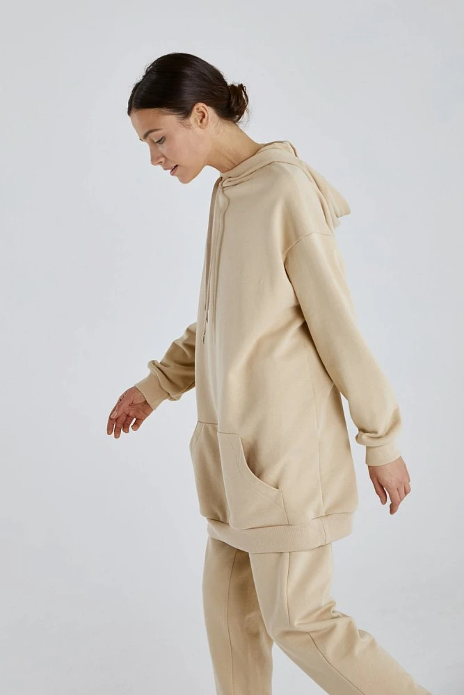 Худи удлиненное с капюшоном анорак