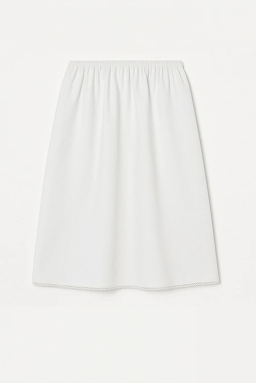 Юбка миди в бельевом стиле из хлопка (Хлопок с лиоцеллом арт.1685 Белый 52% хлопок, 48% лиоцелл; Размер: L)
