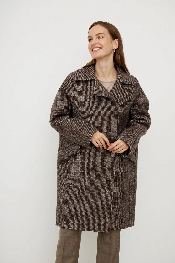Пальто миди из смесовой шерсти