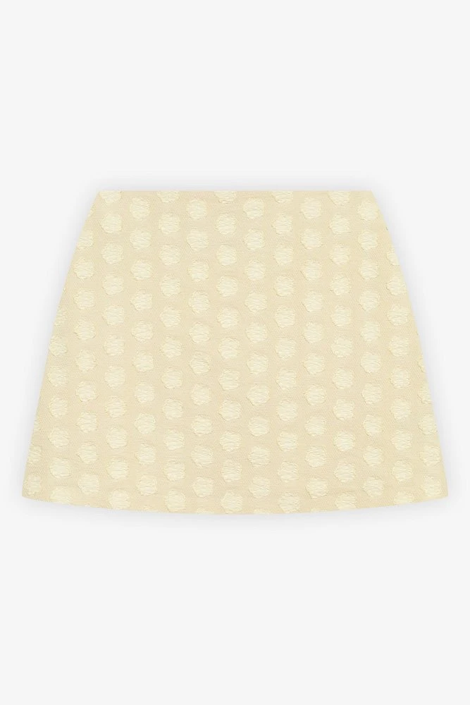 Юбка мини из хлопкового жаккарда с цветами