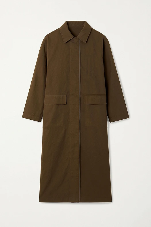 Тренч однобортный с подстежкой (100% нейлон Коричневый; Размер: XS-S)