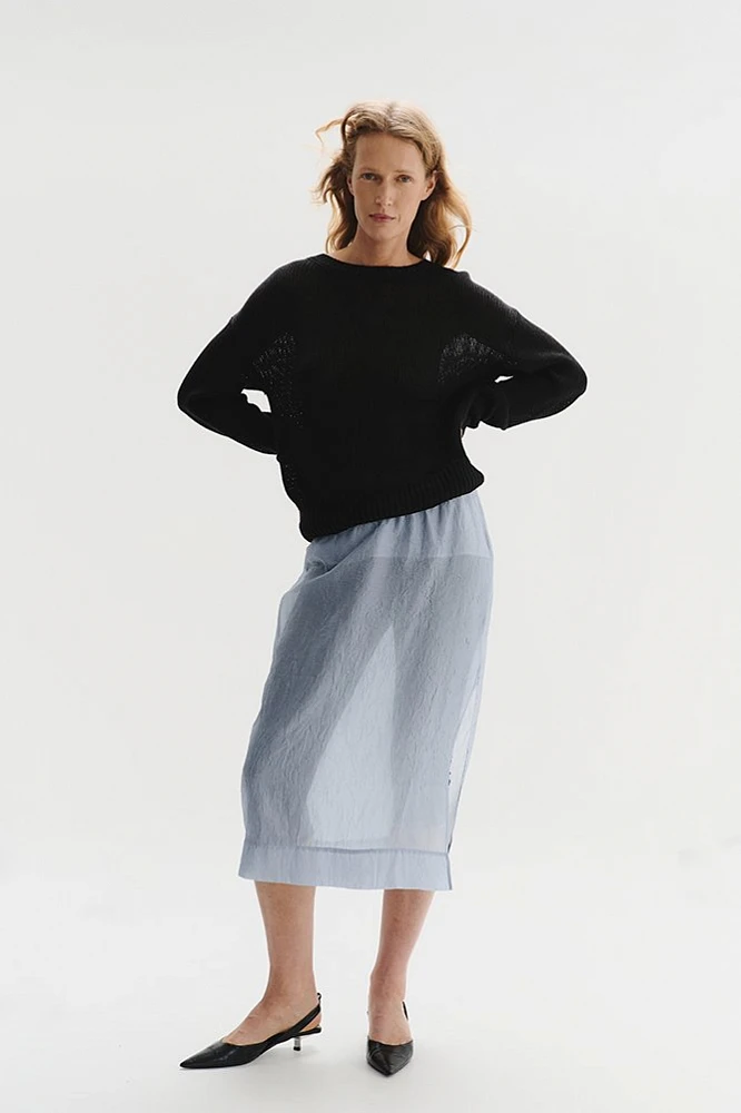 Юбка миди из прозрачной ткани