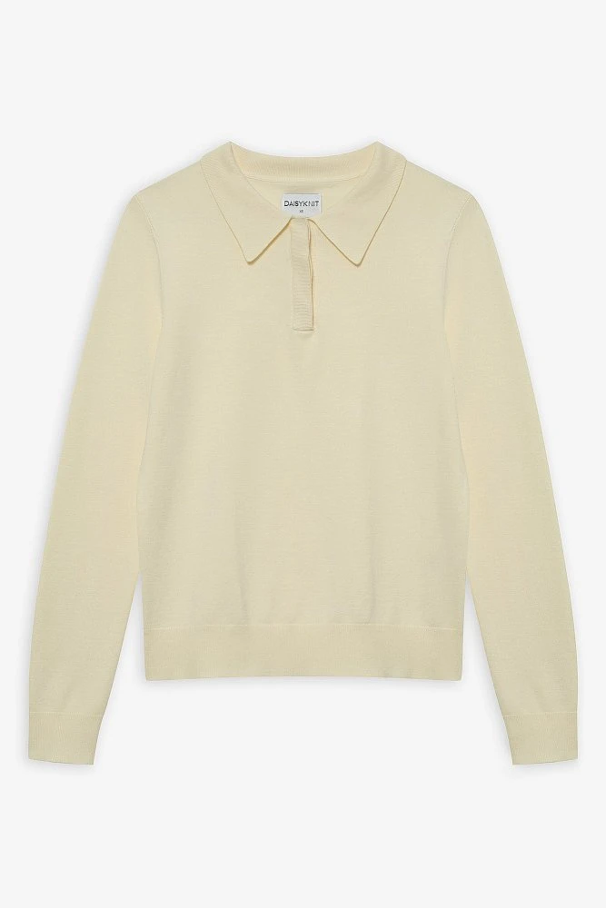 Джемпер-поло тонкой вязки