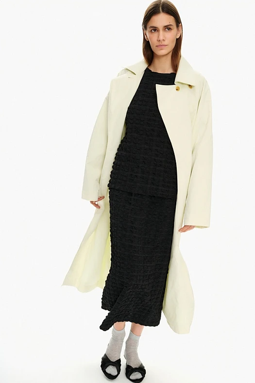 Юбка миди из фактурной ткани (Вискоза фактурная арт.1634 Черный 49% вискоза, 48% п/э, 3% эластан; Размер: L)