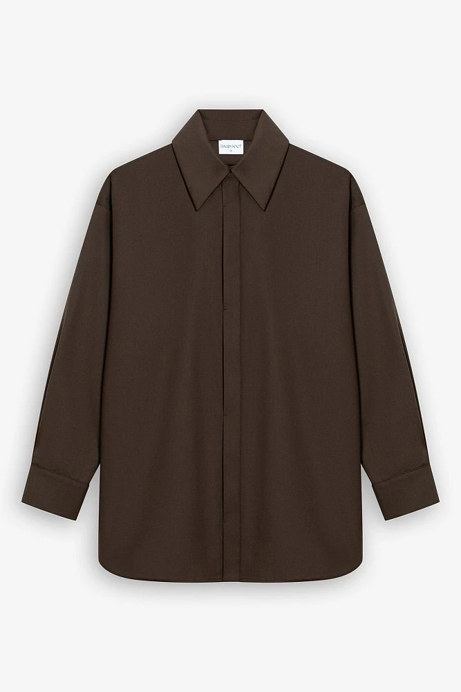 Рубашка прямого силуэта из костюмной ткани