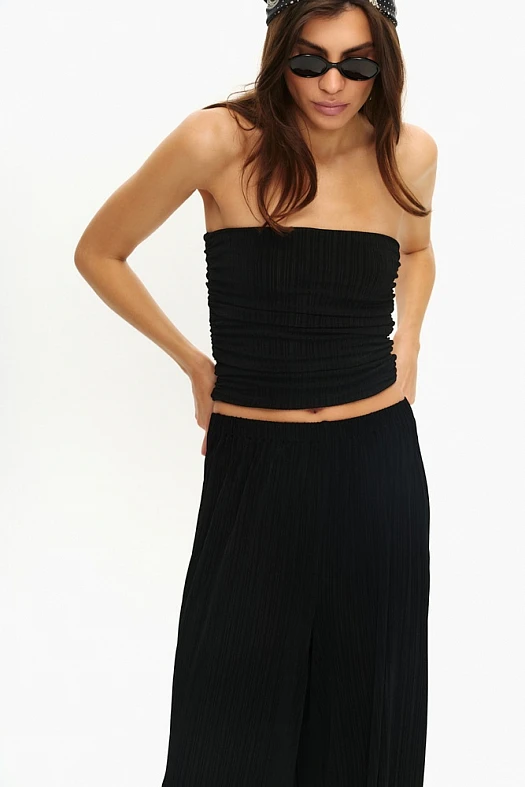 Топ-бандо трикотажный (90% нейлон, 10% эластан Черный; Размер: XS-S)