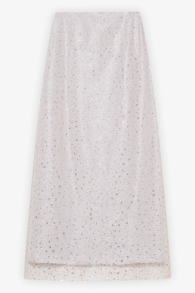 Юбка макси из ажурной ткани декорированной глиттером