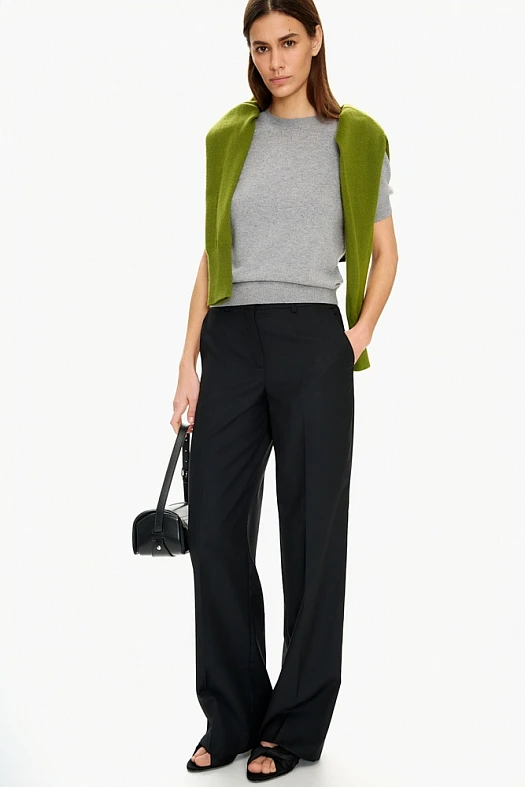 Брюки мужского кроя (Шерсть с вискозой арт.1953 Черный 30% шерсть, 20% вискоза, 50% п/э; Размер: L)