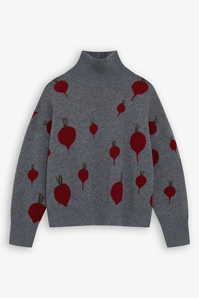 Свитер оверсайз из шерсти с принтом