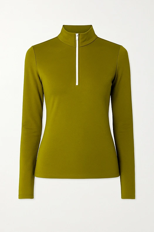 Водолазка на молнии с эффектом велюра (Трикотаж с лиоцеллом арт.1995 Лайм 36% лиоцелл, 57% п/э, 7% эластан; Размер: L)