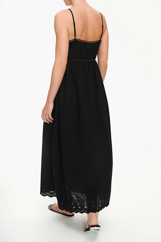 Сарафан из хлопка Broderie Anglaise (100% хлопок Черный; Размер: L)