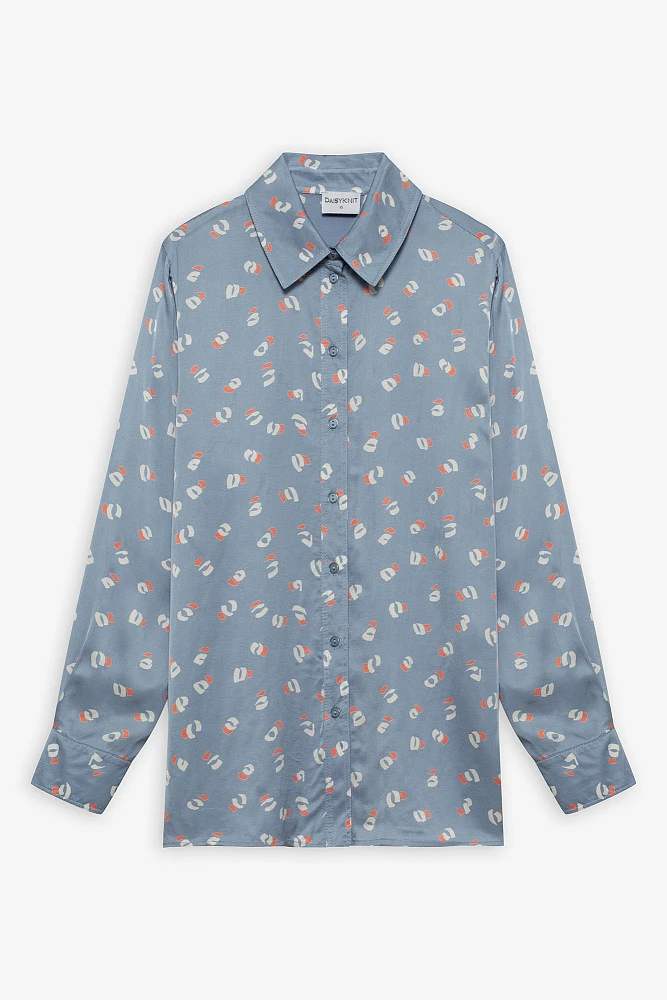 Рубашка прямая с отстрочками