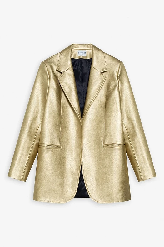 Жакет из золотой экокожи (Экокожа арт.1617 Золотистый 100% п/э; Размер: XS)