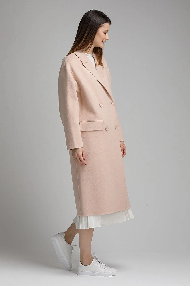 Пальто длинное со шлицей