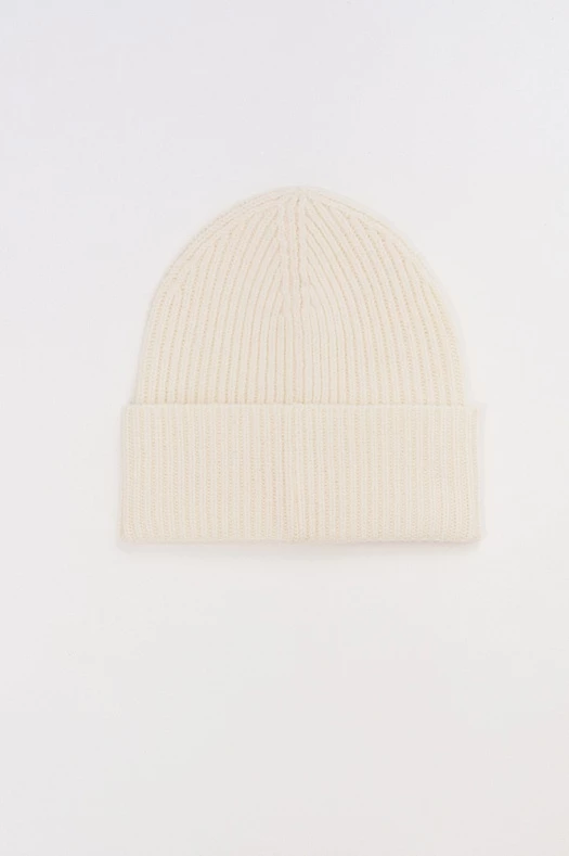 Шапка с отворотом (90% шерсть, 10% кашемир Молочный; Размер: OS)