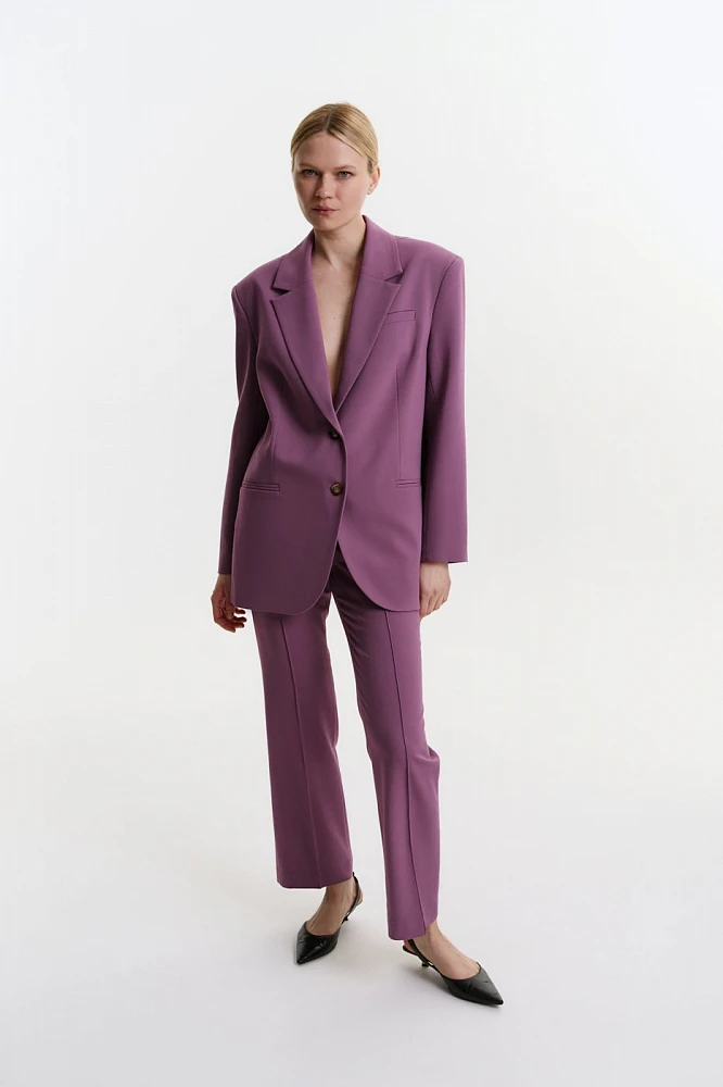 Брюки прямые с отстрочкой