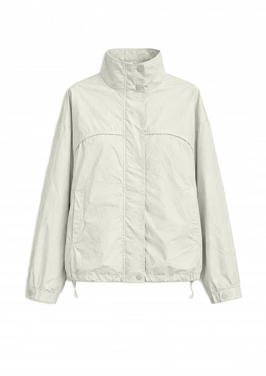 Ветровка с высоким воротником (100% нейлон Серый; Размер: M-L)