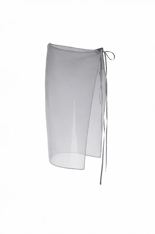 Юбка прозрачная на завязках (Тенсел прозрачный арт.1866 Серый 50% тенсел, 50% нейлон; Размер: OS)