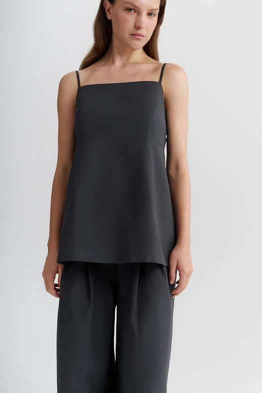 Топ удлинённый из хлопка (Хлопок арт.2001 Графитовый 86% хлопок, 14% нейлон; Размер: M)