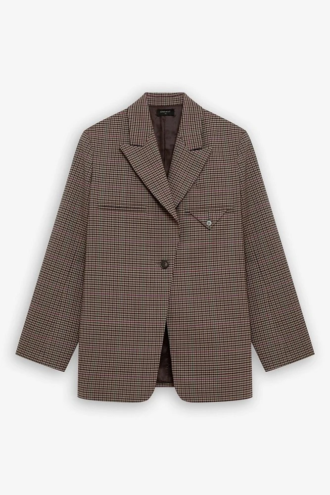 Жакет однобортный из премиальной итальянской костюмной шерсти