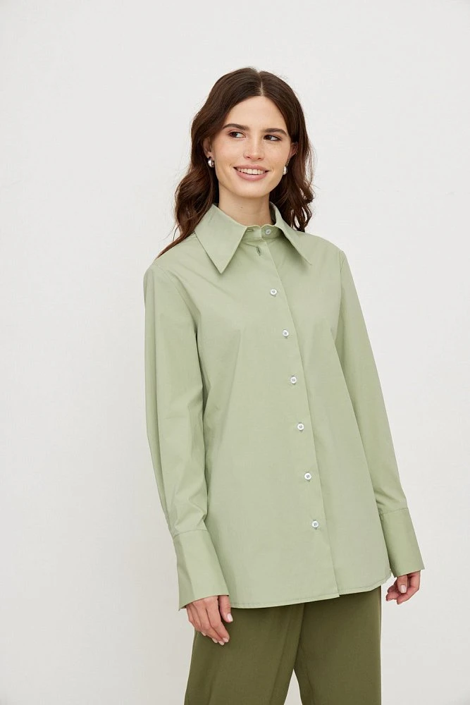 Рубашка с высоким манжетом