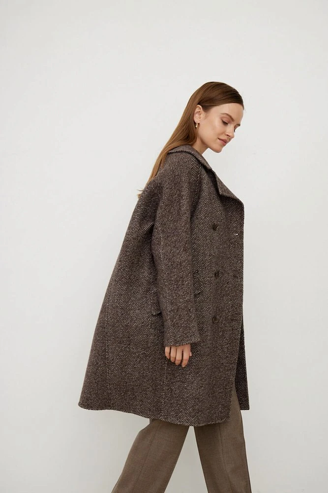 Пальто миди из смесовой шерсти
