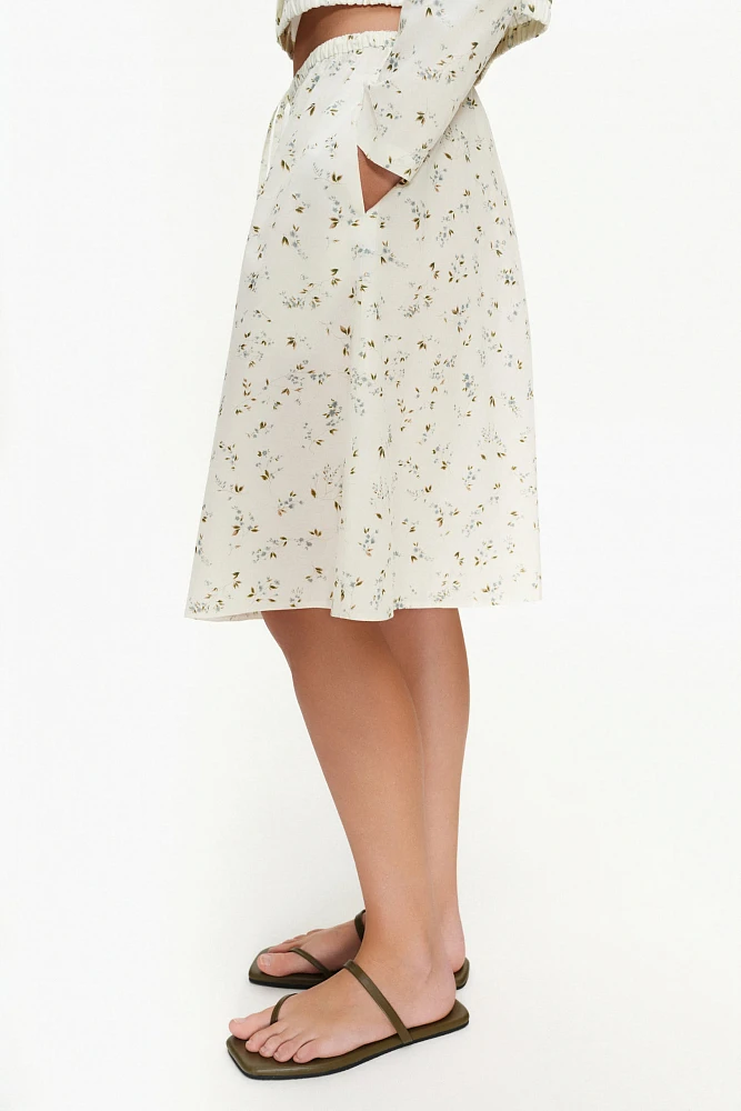 Юбка из хлопка с цветочным принтом