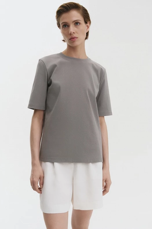 Футболка базовая с удлиненным рукавом (Рибана арт.1700 Серый 95% хлопок, 5% эластан; Размер: L)