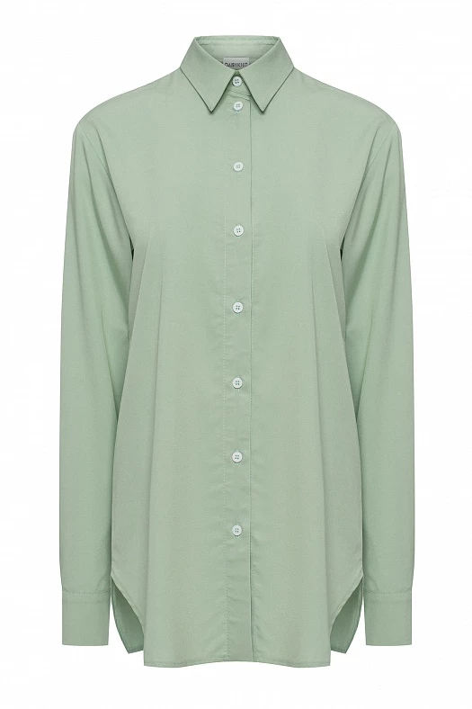 Рубашка классика бамбук (Вискоза бамбук арт.1336 Мятный 70% бамбук, 26% хлопок, 4% п/э; Размер: XS)