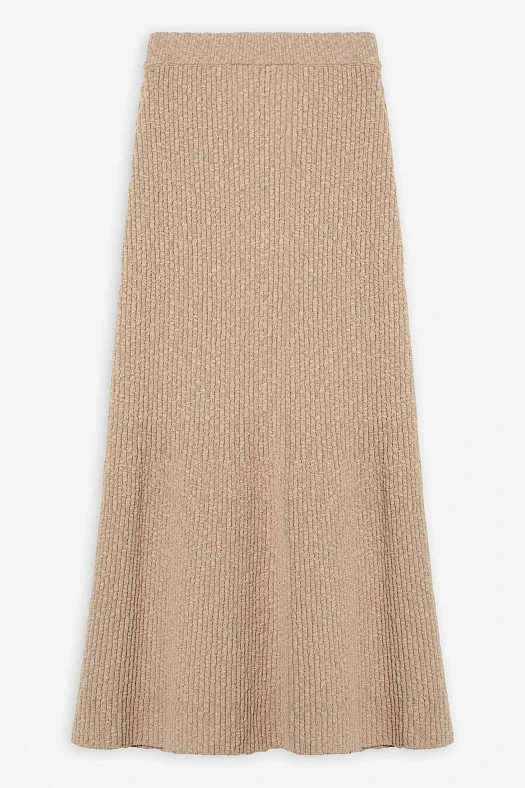 Юбка фактурная из смесового хлопка (80% хлопок, 20% нейлон Песочный; Размер: L)