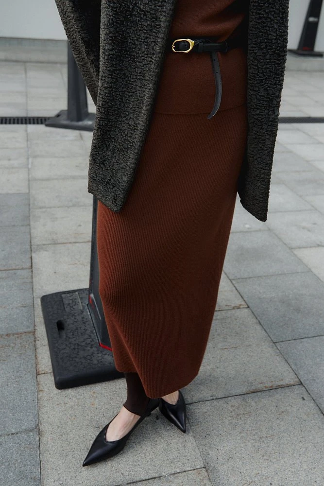 Юбка миди из фактурной пряжи