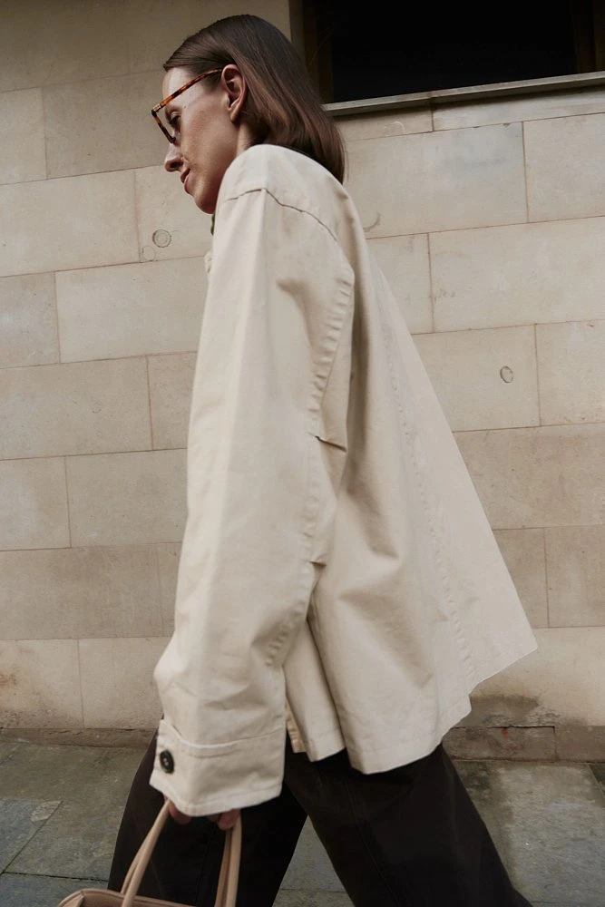 Куртка из хлопка с вельветовым воротником