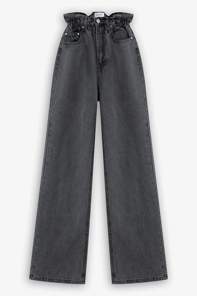 Джинсы широкие на резинке