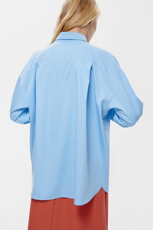 Рубашка базовая бамбук (Вискоза бамбук арт.1836 Голубой 70% бамбук, 26% хлопок, 4% п/э; Размер: XL)