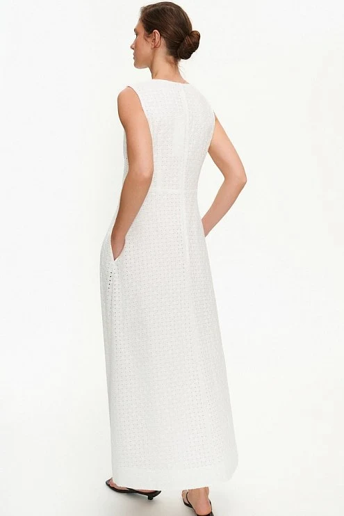 Платье макси из хлопка Broderie Anglaise