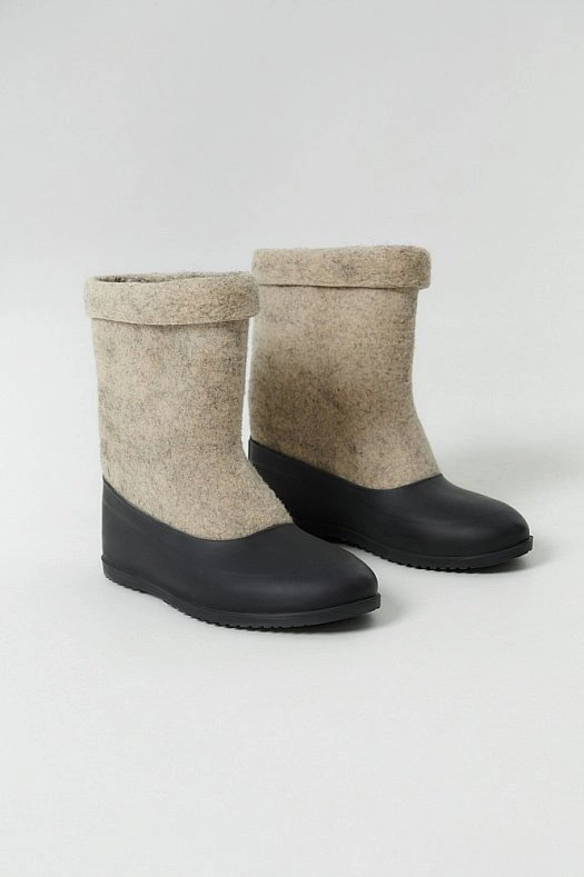 Валенки (100% овечья шерсть Серый, галоша - резина; Размер: 39)