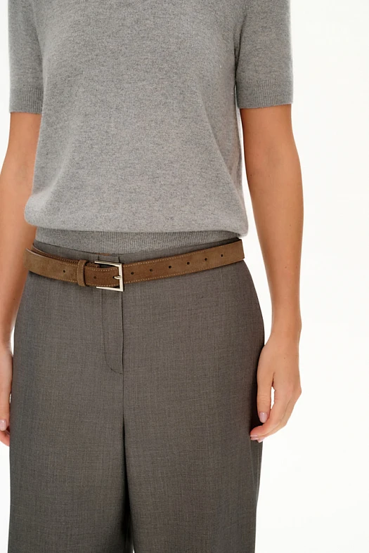 Ремень замшевый (Натуральная замша Кофейный; Размер: XS-S)