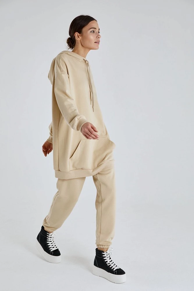 Худи удлиненное с капюшоном анорак