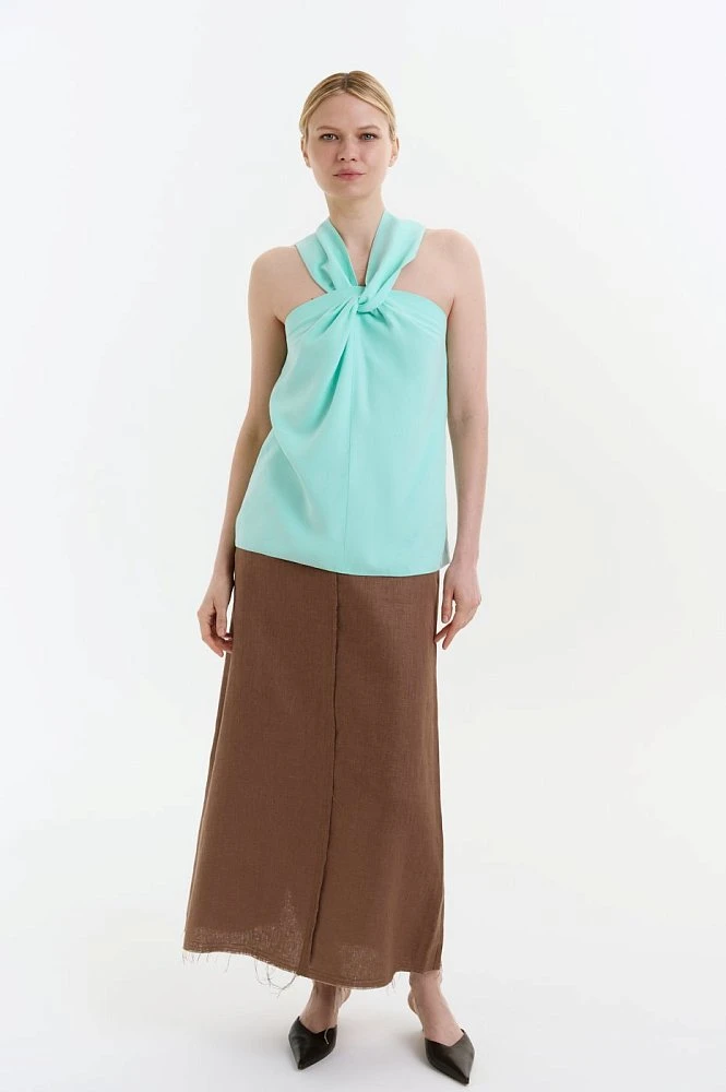 Топ с драпировкой из струящейся ткани