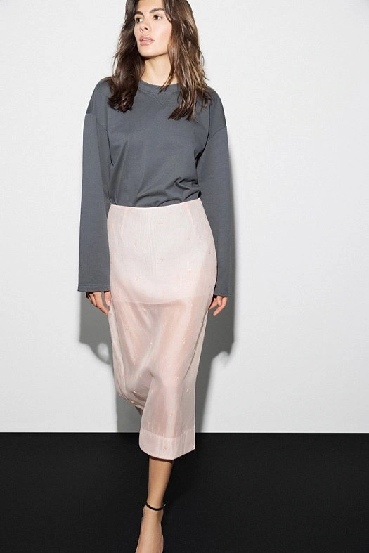 Лонгслив из хлопка (Трикотаж средней плотности арт.1971 Графитовый 100% хлопок; Размер: L)