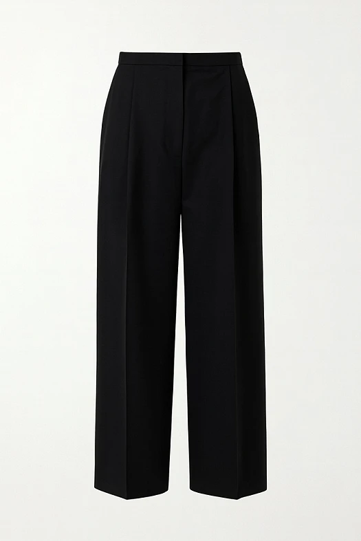 Брюки широкие из тенсела и хлопка (Хлопок с тенселом арт.1432 Черный 51% хлопок, 49% тенсел; Размер: L)