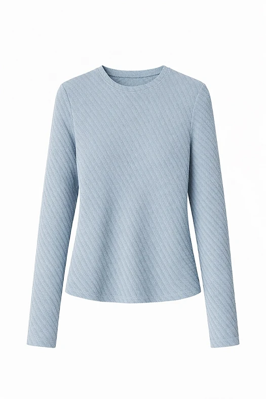 Лонгслив из фактурного трикотажа (Трикотаж фактурный арт.1679 Серо-голубой 50% вискоза, 50% п/э; Размер: L)