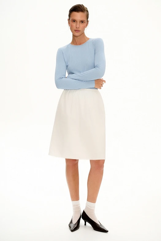 Боди из трикотажа в рубчик (Трикотаж фактурный арт.1637 Голубой 50% вискоза, 50% п/э; Размер: L)