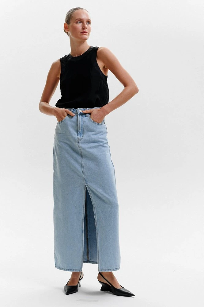 Юбка джинсовая макси